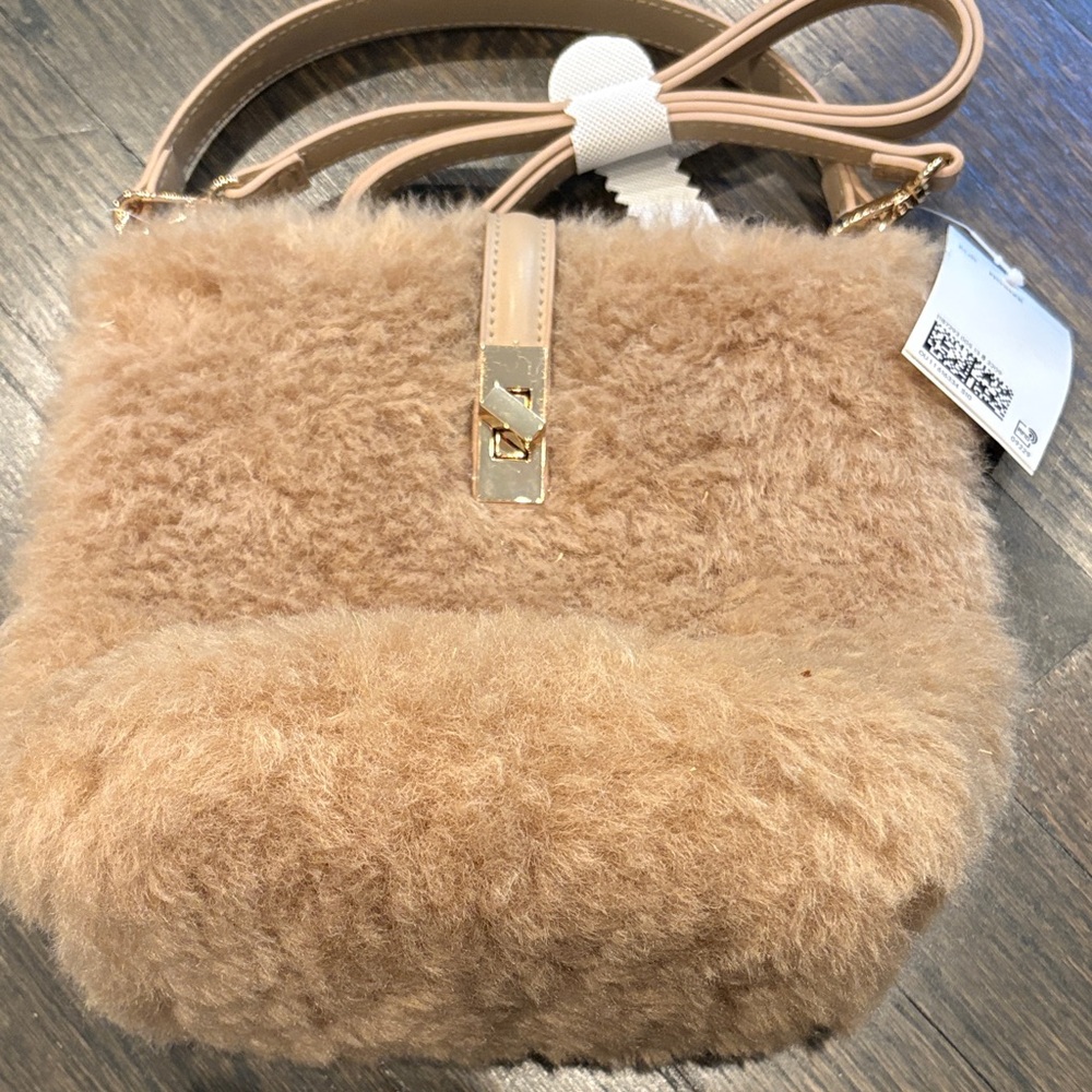 H&M Tan Faux Fur Crossbody Bag